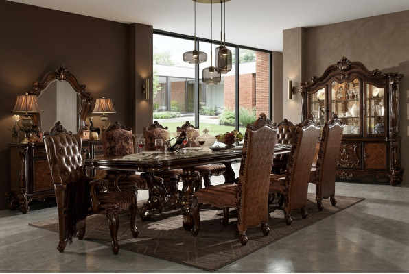 Juego de comedor conjunto vitrina mesa 8 sillas cómoda decorativa espejo estilo barroco
