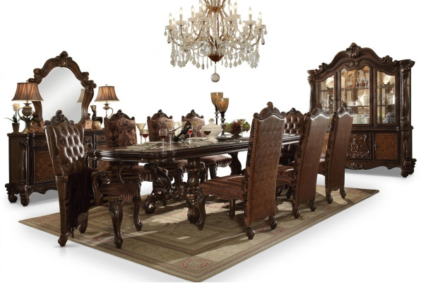 Juego de comedor conjunto vitrina mesa 8 sillas cómoda decorativa espejo estilo barroco