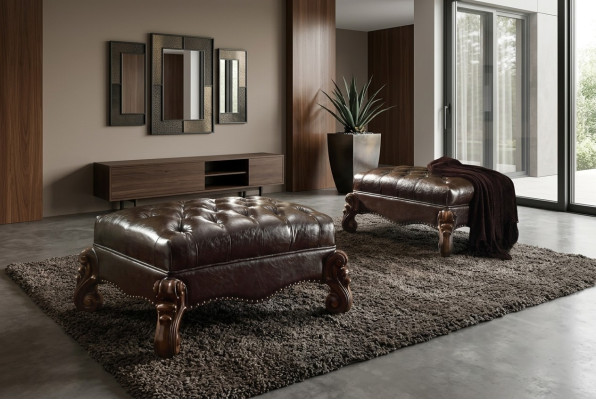 Reposapiés Taburete Taburete acolchado Taburete Otomano Taburete Chesterfield Barroco