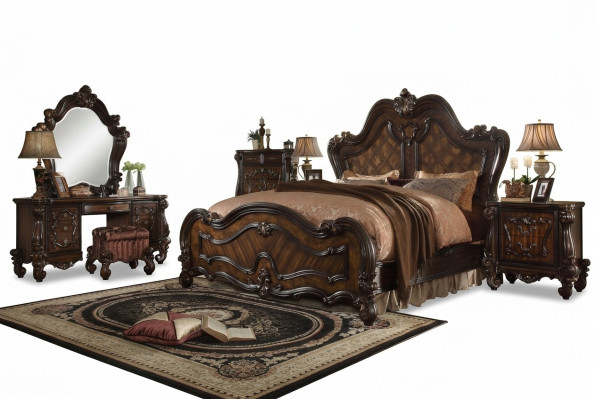Tocador Espejo Taburete Lujo Consola Dormitorio Cómoda Estilo Barroco