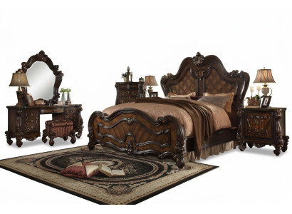 Tocador Espejo Taburete Lujo Consola Dormitorio Cómoda Estilo Barroco