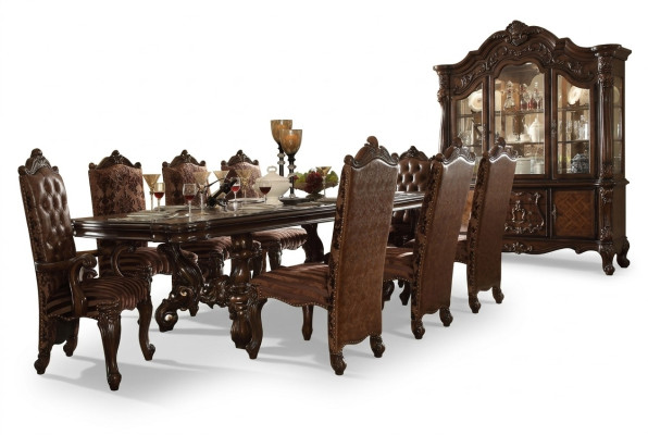 Clásicas sillas Chesterfield marrones diseñadas x6 sillas de cuero conjunto de 6 piezas.