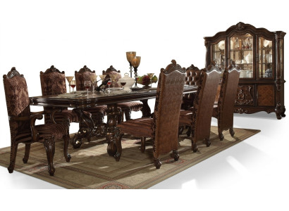 Sillas de cuero Chesterfield marrón clásico de lujo x8 piezas conjunto de sillas.