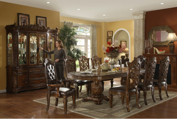 Comedor Juego completo Mesa Aparador 8 sillas Vitrina Conjunto barroco