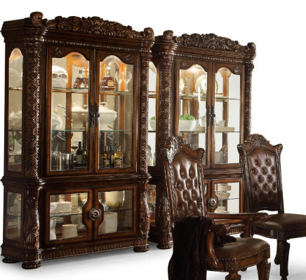 Vitrina armario vitrinas sala de estar muebles de exhibición Barroco Rococó madera