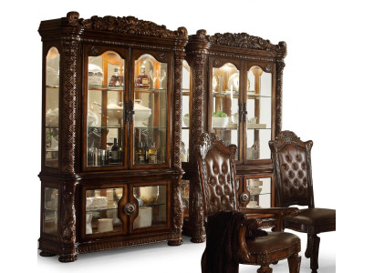 Vitrina armario vitrinas sala de estar muebles de exhibición Barroco Rococó madera