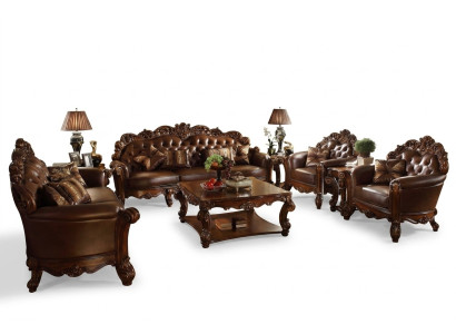 Conjunto de sofá de cuero Set de sofás Conjunto Grupo de sofá Chesterfield Sofá barroco