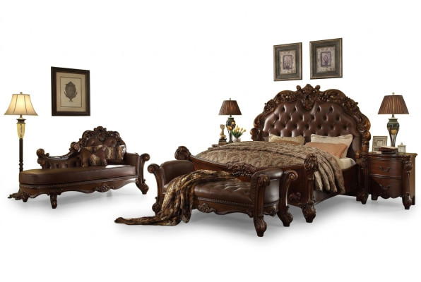 Dormitorio cama de cuero mesitas de noche conjunto completo de 5 piezas camas madera