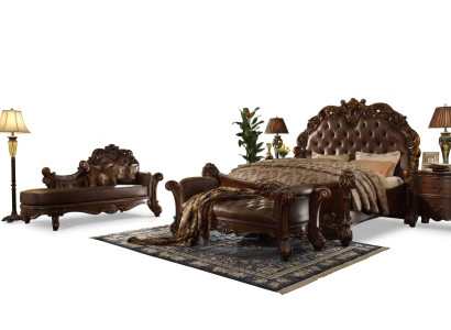 Cama doble Cama de matrimonio Cama de lujo Camas Estilo Barroco Rococó Antiguo Chesterfield