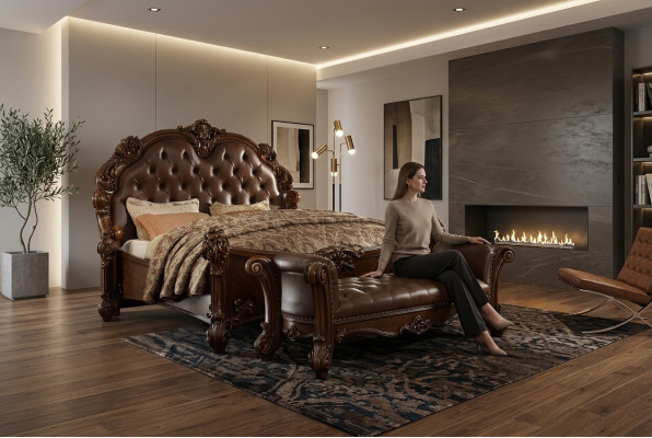 Asiento Acolchado Banco Acolchado Asiento Banqueta Banco Cuero Madera Estilo Diseñador Chesterfield
