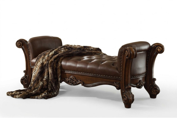Asiento Acolchado Banco Acolchado Asiento Banqueta Banco Cuero Madera Estilo Diseñador Chesterfield