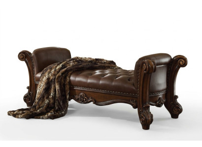 Asiento Acolchado Banco Acolchado Asiento Banqueta Banco Cuero Madera Estilo Diseñador Chesterfield
