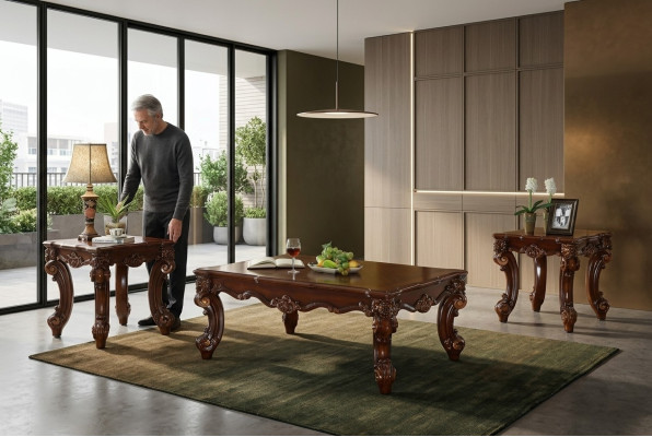 Mesa de madera, mesas de café de madera, muebles de salón macizos 135x90cm.