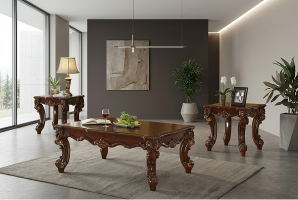 Mesa de madera, mesas de café de madera, muebles de salón macizos 135x90cm.