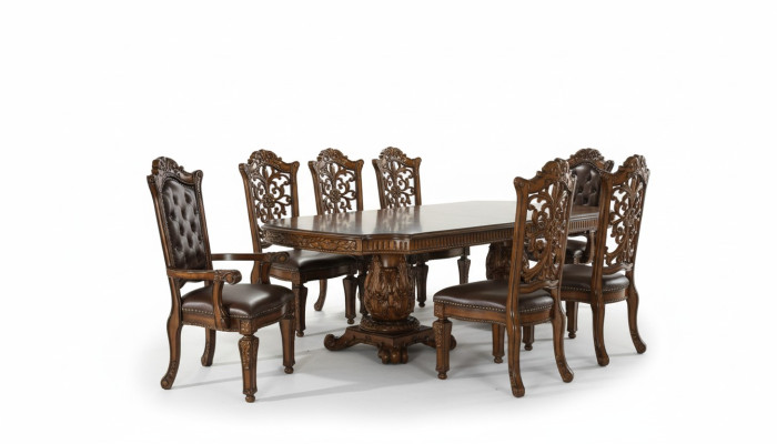 Estilo barroco rococó muebles mesa de comedor conjunto de mesa tallada en el comedor