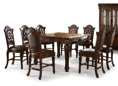 Muebles de comedor de diseñador Mesa de madera rectangular x8 sillas Juego de 9 piezas