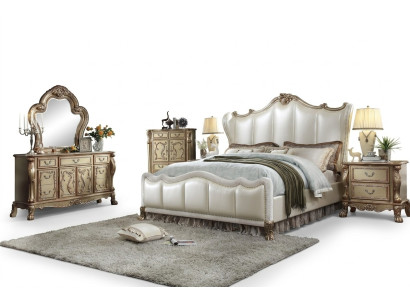Juego de dormitorio real Cama + 2 mesitas de noche Camas de cuero dobles para hoteles nuevos