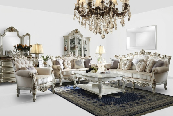 Conjunto de sofá Chesterfield de lujo de 3+2+1 plazas con mesa de centro de muebles.