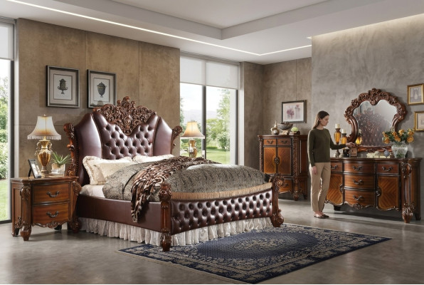 Diseño de lujo de camas acolchadas para hoteles, habitaciones dobles con camas de cuero decorativas.
