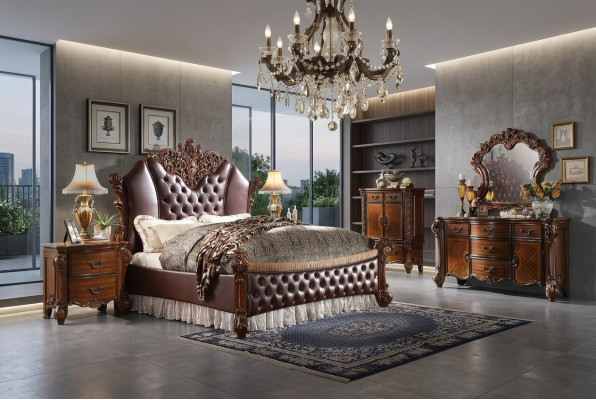 Diseño de lujo de camas acolchadas para hoteles, habitaciones dobles con camas de cuero decorativas.