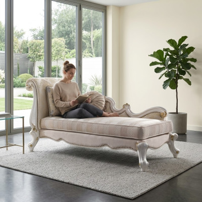 Chaiselongue Chaiselongues Sofá de tela Sillón Decoración Chaiselongue Club Relax Textil