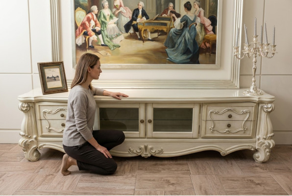 Buffet de TV Mueble bajo RTV Mesa Sala de estar Madera Decoración Clásico