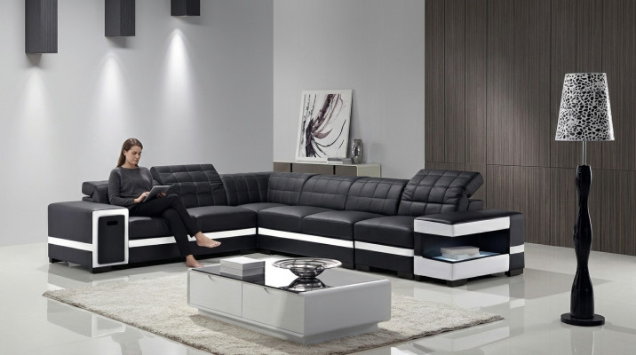 Sofá Diseñador Esquinero Sofá Tapizado Decoración Set Área de Estar Forma L