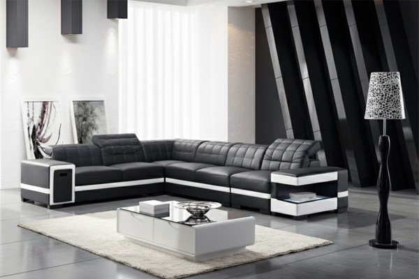 Sofá Diseñador Esquinero Sofá Tapizado Decoración Set Área de Estar Forma L