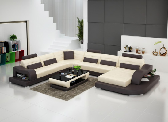 Sofá esquinero Sofá Sofá Acolchado Esquina Asiento Paisaje de vida Conjunto en forma de U