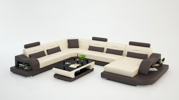 Sofá esquinero Sofá Sofá Acolchado Esquina Asiento Paisaje de vida Conjunto en forma de U
