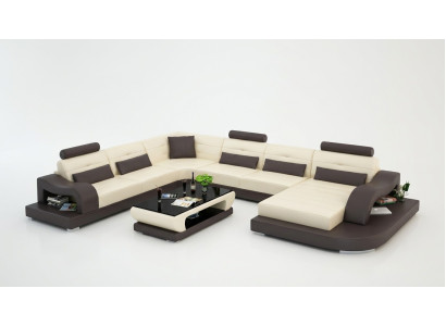 Sofá esquinero Sofá Sofá Acolchado Esquina Asiento Paisaje de vida Conjunto en forma de U
