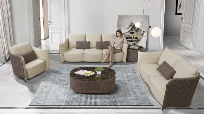 Sofá conjunto de 3+2+1 plazas, diseño de sofá moderno acolchado.