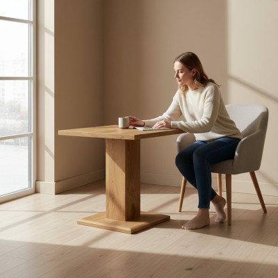 Diseño de mesa de comedor, mesa de diseño de madera, muebles de comedor, mesa de centro de sala de estar, mesas 65x65cm.