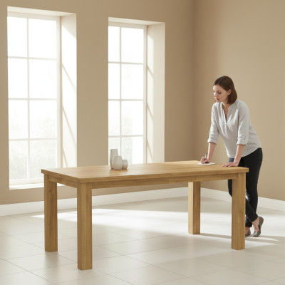 Diseño de mesa de comedor. Mesa de diseño de madera para el comedor. Muebles de comedor. Mesa de centro para la sala de estar. Mesas 160/220.