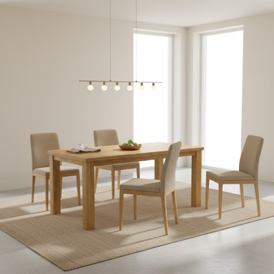 Diseño de mesa de comedor. Mesa de diseño de madera para el comedor. Muebles de comedor. Mesa de centro para la sala de estar. Mesas 160/220.