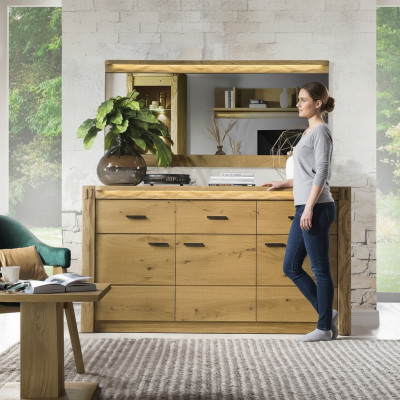 Cómoda Credenza Gabinete cajonera Armario Aparador Mueble estantería Bajo con cajones