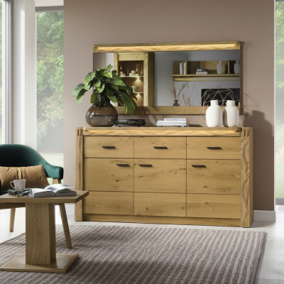 Cómoda Credenza Gabinete cajonera Armario Aparador Mueble estantería Bajo con cajones