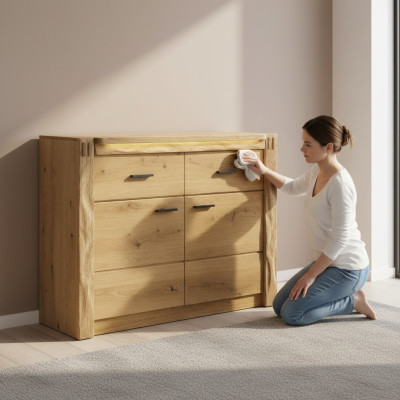 Diseño cómoda cómodas de madera aparador moderno aparador alto armario 116cm nuevo