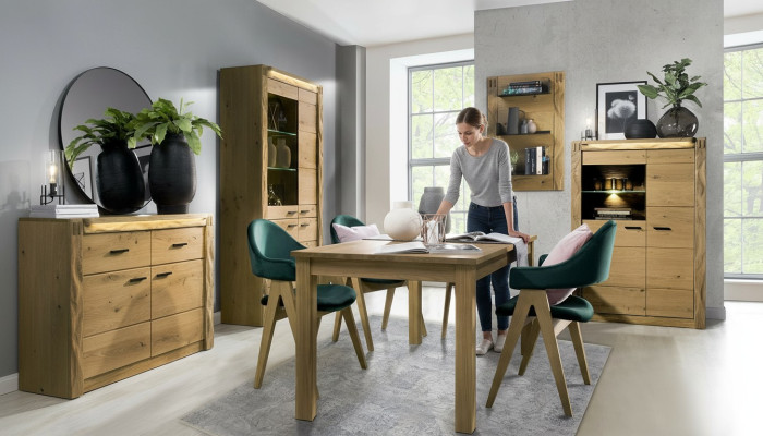 Mesa de madera extensible de diseño para sala de estar y comedor, nueva, 160/200cm.