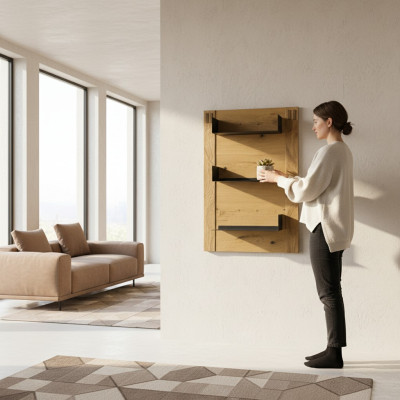 Estante de pared Librería Librero Estantería de libros Mueble de salón Salón Pared Estante Diseño