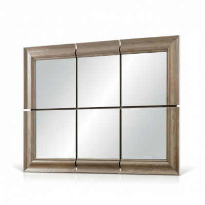 Espejo de pared grande y moderno con marco de madera auténtica, espejo colgante nuevo 146x105cm.