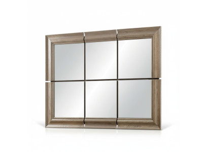 Espejo de pared grande y moderno con marco de madera auténtica, espejo colgante nuevo 146x105cm.