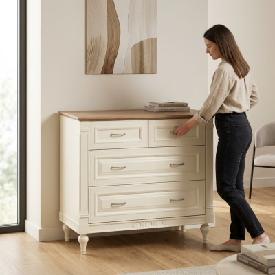 Cómoda Cómodas Diseño Sala de estar Muebles Credenza Madera Estilo Antiguo Nuevo Aparador