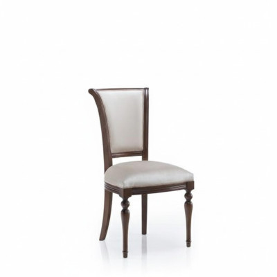 Diseño clásico de silla de madera genuina del diseñador con respaldo acolchado para comedor y sala de estar, nuevo.