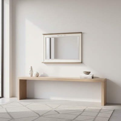 Marco de madera espejo Espejo de pared Espejo de diseñador clásico 97x70cm Madera xxl grande