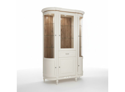 Armario clásico Vitrina de madera Lujo noble Armario de vidrio Repisa de madera