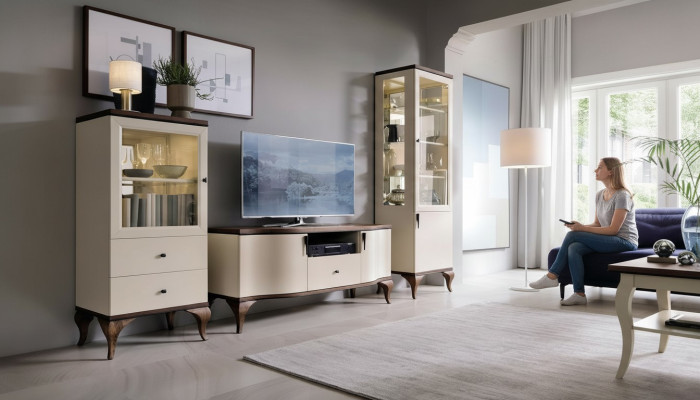 Decoración clásica de pared para salón, mueble para sala de estar, vitrina, aparador, estante RTV.