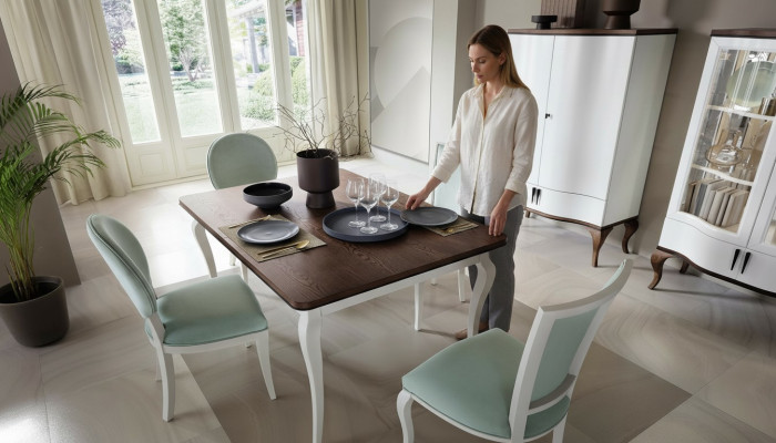Juego de comedor Mesa de comedor 4 sillas Set Set Conjunto Grupo de comedor Mesa Clásica