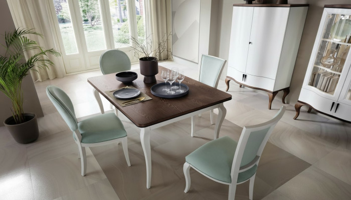 Juego de comedor Mesa de comedor 4 sillas Set Set Conjunto Grupo de comedor Mesa Clásica