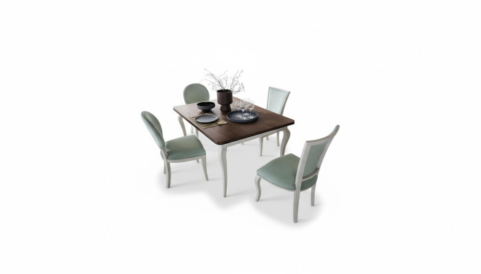 Juego de comedor Mesa de comedor 4 sillas Set Set Conjunto Grupo de comedor Mesa Clásica